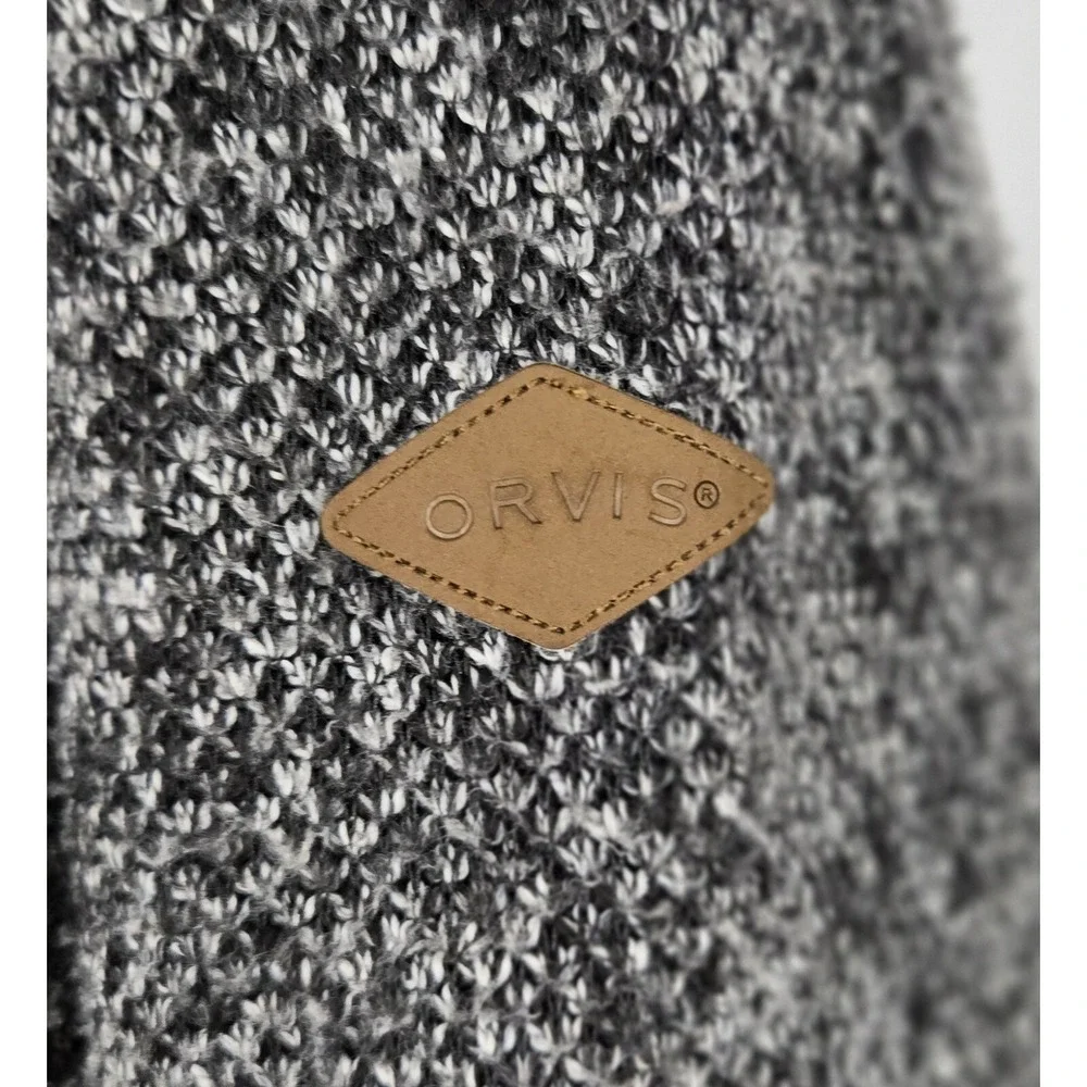 Orvis Classic Collection Men L Gray Sherpa Lined Quarter‎ Zip Pullover Sweater